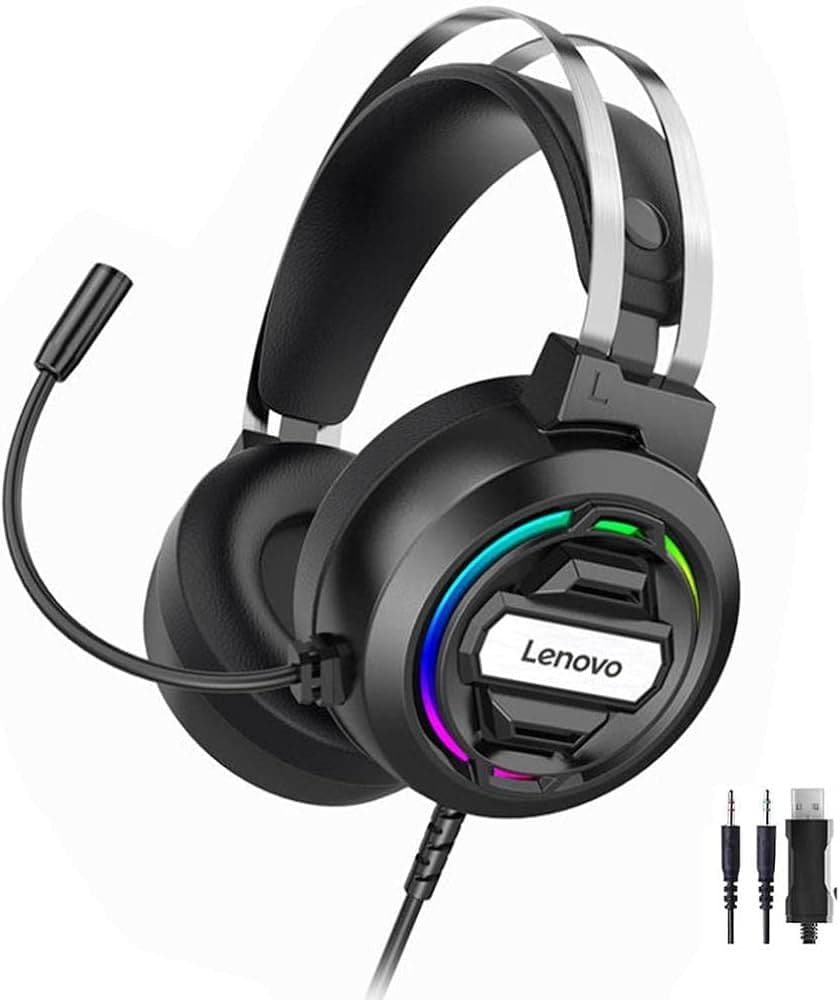 Lenovo H401 Gaming Headset Over-ear 3.5mm USB 7.1 Surround Sound Deep Bass Stereo Game Headphones with Mic for PC Laptop Gamer