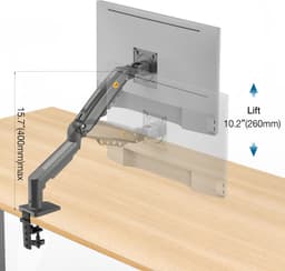 NB North Bayou Monitor Arm for 17-30 inch Screen Monitor Stand Height Adjustable Monitor Mount Bracket Full Motion Gas Spring VESA 75/100mm Weight 2-9kg - 4