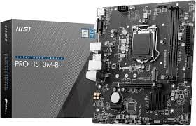 MSI PRO H510M-B Motherboard, Micro-ATX - Supports Intel Core 10th Gen Processors, LGA 1200-2 x DIMMs, 1 x PCIe 3.0 x16, USB 3.2 Gen1, 1G LAN, HDMI 1.4