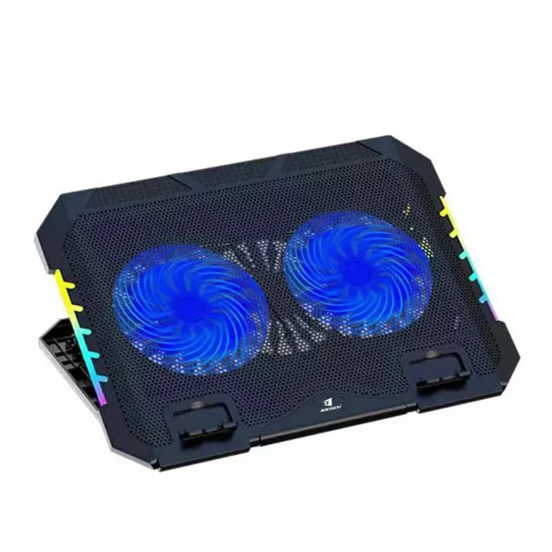 Jertech KL332 Gaming Laptop Cooling Pad with Mobile Stand – 2x Blue Led Fans – RGB Side Lights – 2x USB Port Speed Control – Support 12 to 18 Inch
