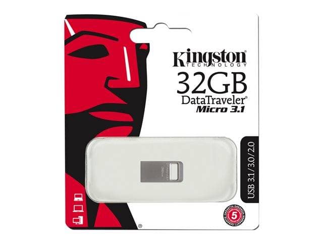 Kingston DataTraveler Micro 32GB USB 3.1 Ultra-Compact Metal Flash Drive